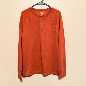 G.H. Bass Co. Long Sleeve Henley Shirt Men’s Medium Orange